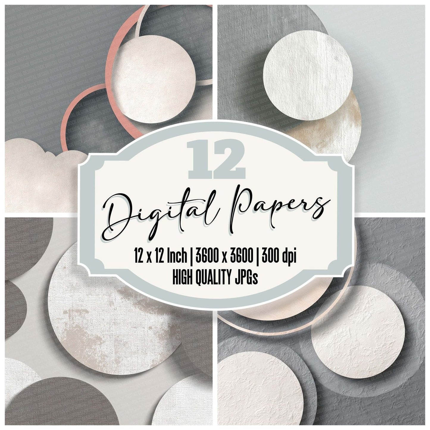 Graphite Cloud Background Digital Paper Pack (DDD001931)