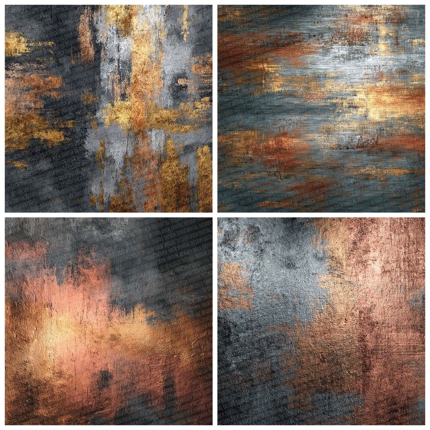 Graphite Rust Abstract Digital Paper Pack (DDD001932)
