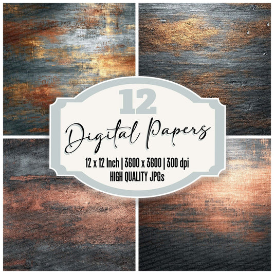 Graphite Rust Abstract Digital Paper Pack (DDD001932)