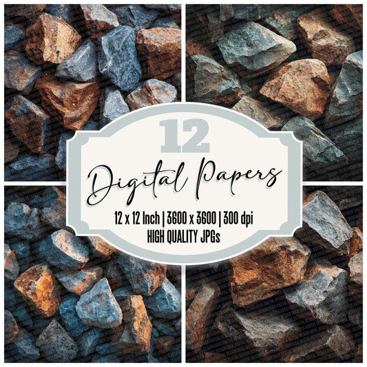 Gravel Texture Digital Paper Pack (DDD001935)