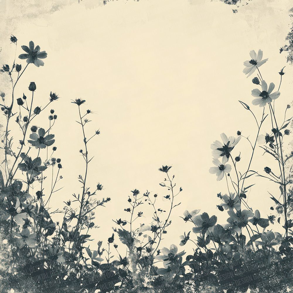 Grayscale Floral Collage Digital Paper Pack (DDD001939)