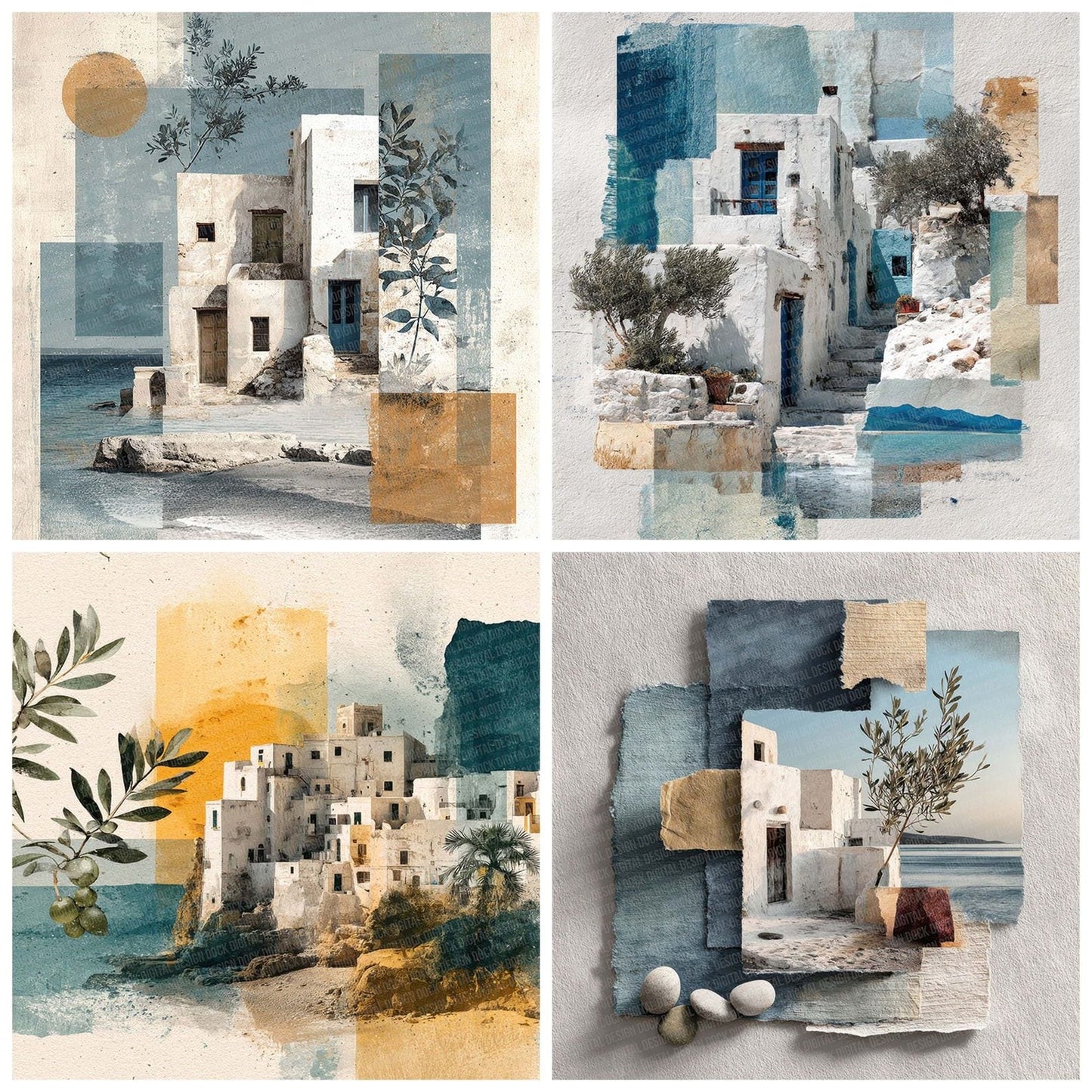 Greek Island Collage Digital Paper Pack (DDD001942)