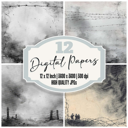 Grunge Inferno Border Digital Paper Pack (DDD001959)