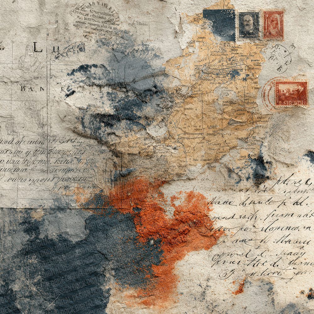Grunge Map Collage Digital Paper Pack (DDD001960)