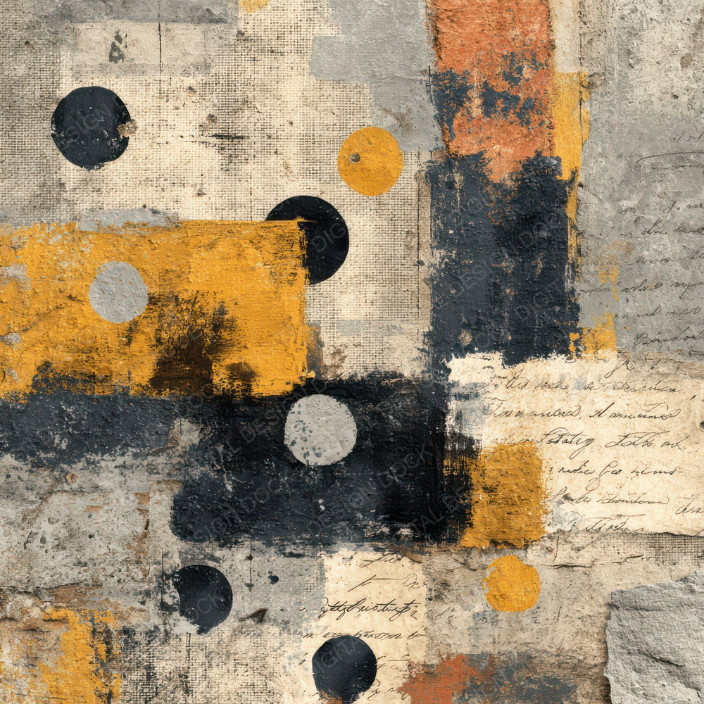 Grunge Textile Collage Background Digital Paper Pack (DDD007836)