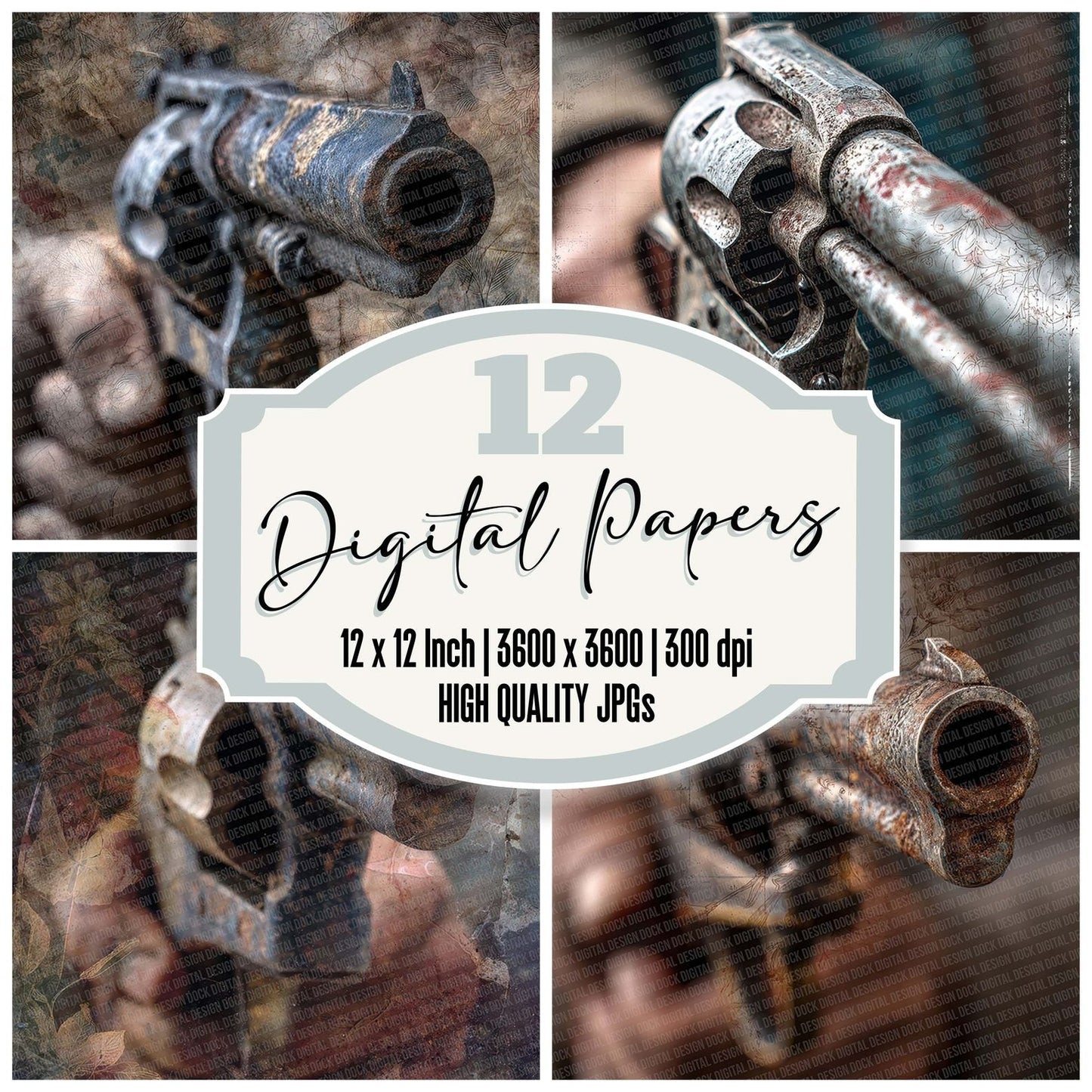 Gun Barrel Fade Digital Paper Pack (DDD001963)