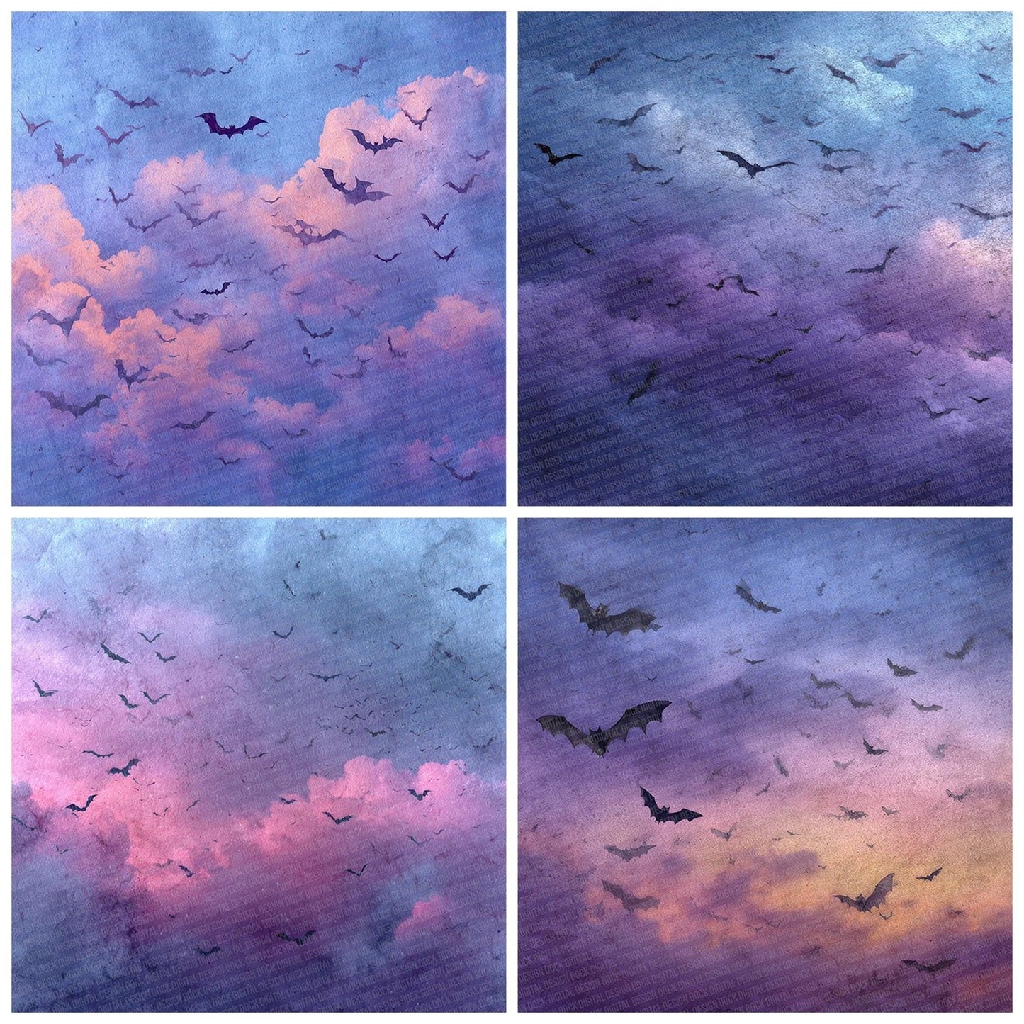 Halloween Bat Sky Digital Paper Pack (DDD001969)