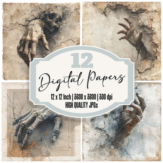 Halloween Bone Reach Digital Paper Pack (DDD001973)