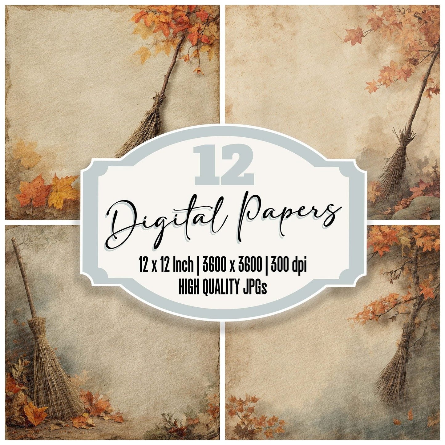 Halloween Broomstick Dust Digital Paper Pack (DDD001974)
