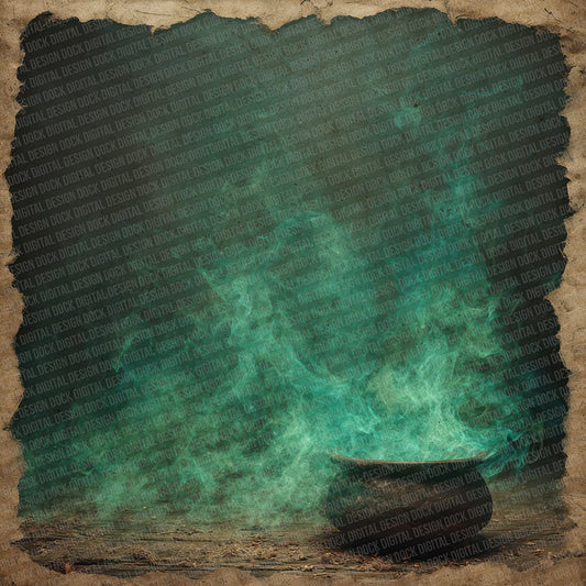 Halloween Cauldron Smoke Digital Paper Pack (DDD001975)
