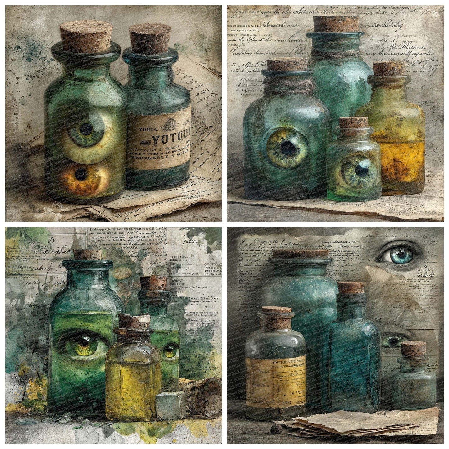 Halloween Eyeball Jar Digital Paper Pack (DDD001977)