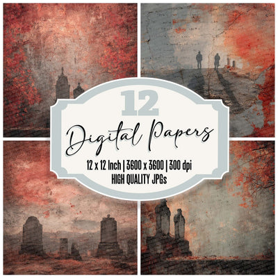 Halloween Grave Fade Digital Paper Pack (DDD001978)