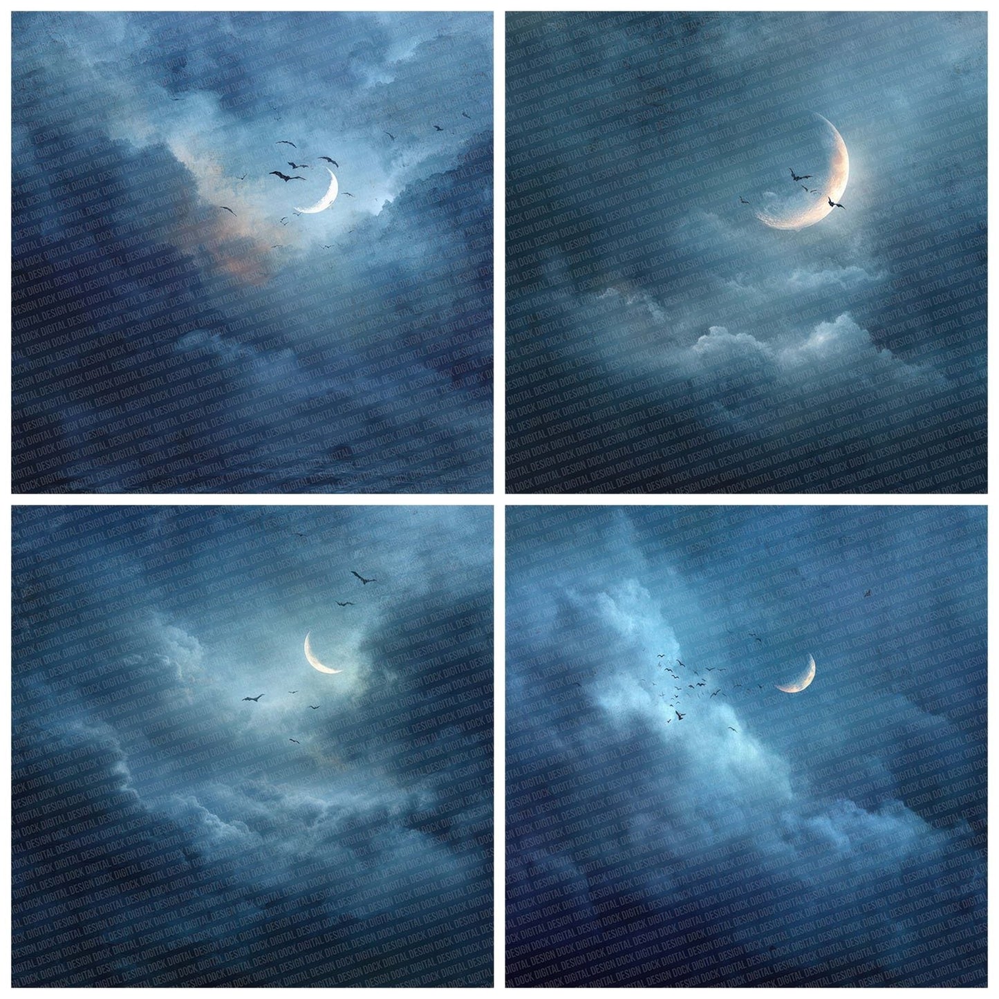 Halloween Moon Fog Digital Paper Pack (DDD001980)