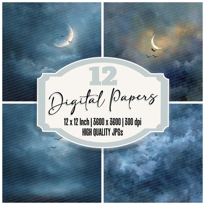Halloween Moon Fog Digital Paper Pack (DDD001980)