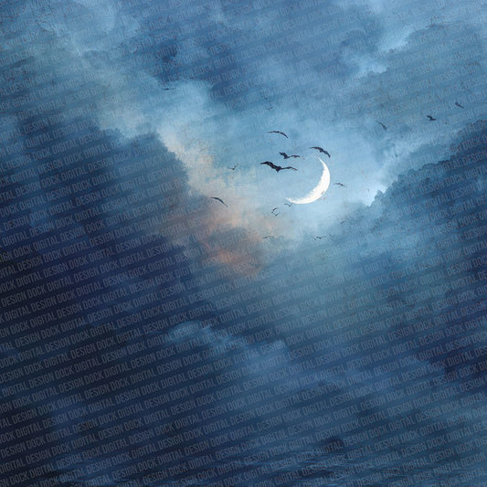 Halloween Moon Fog Digital Paper Pack (DDD001980)