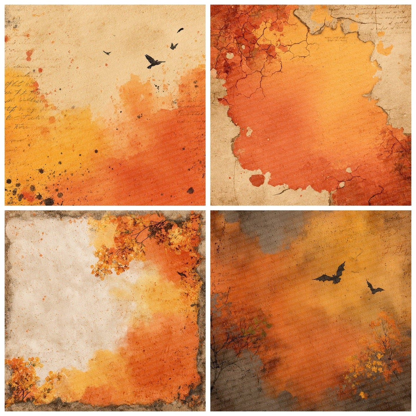 Halloween Orange Wax Digital Paper Pack (DDD001982)