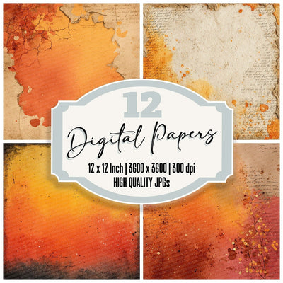 Halloween Orange Wax Digital Paper Pack (DDD001982)