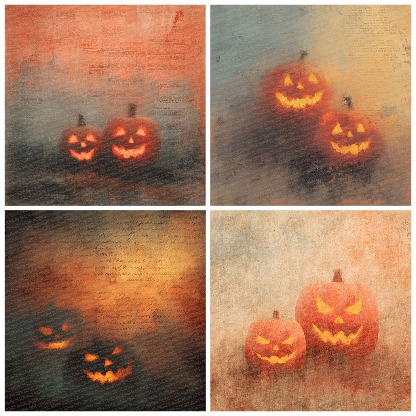 Halloween Pumpkin Stack Digital Paper Pack (DDD001985)