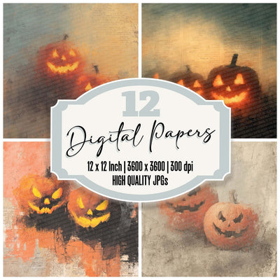 Halloween Pumpkin Stack Digital Paper Pack (DDD001985)