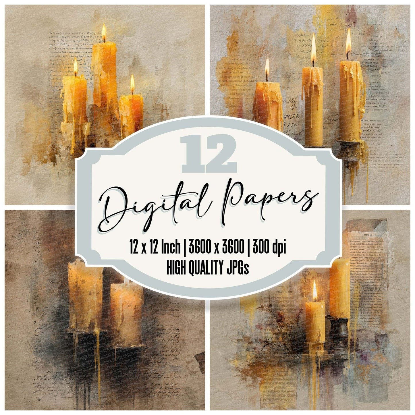 Halloween Wax Burn Digital Paper Pack (DDD001986)
