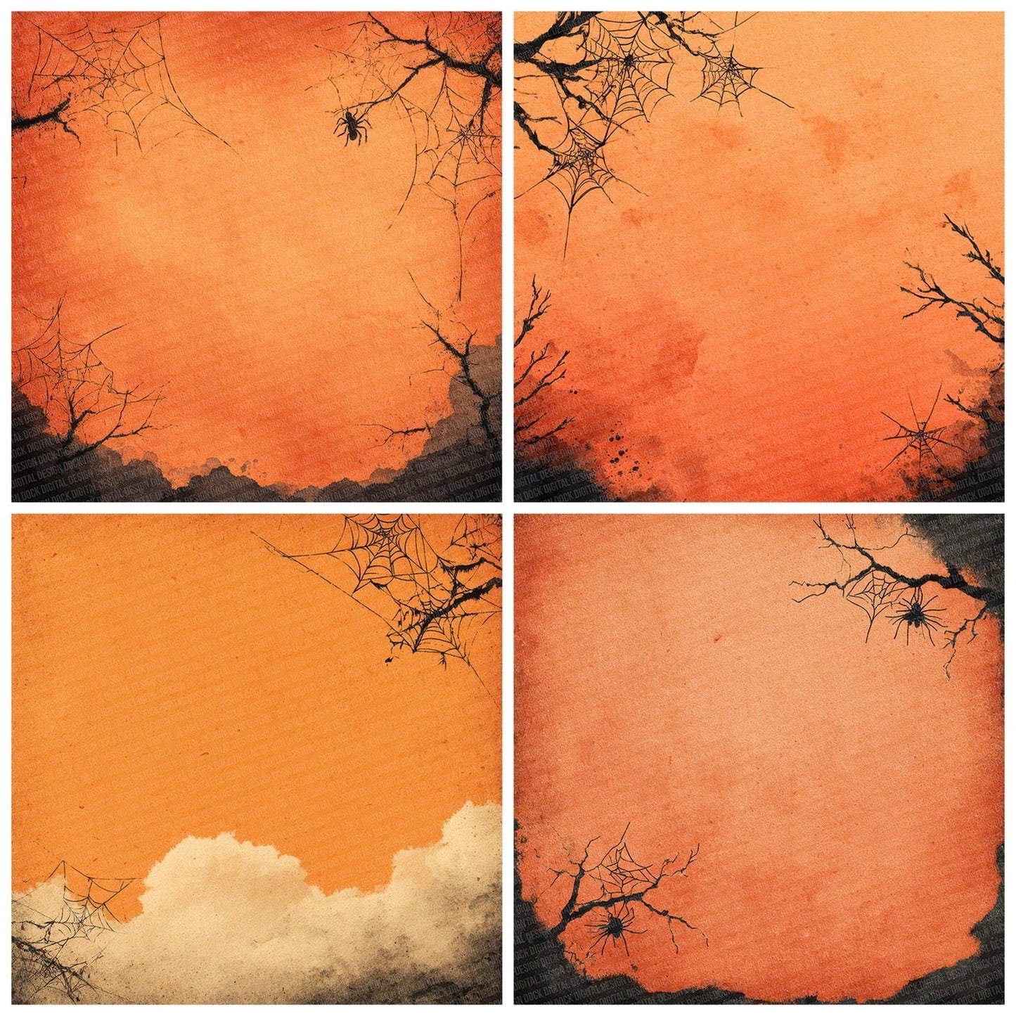 Halloween Web Overlay Digital Paper Pack (DDD001987)