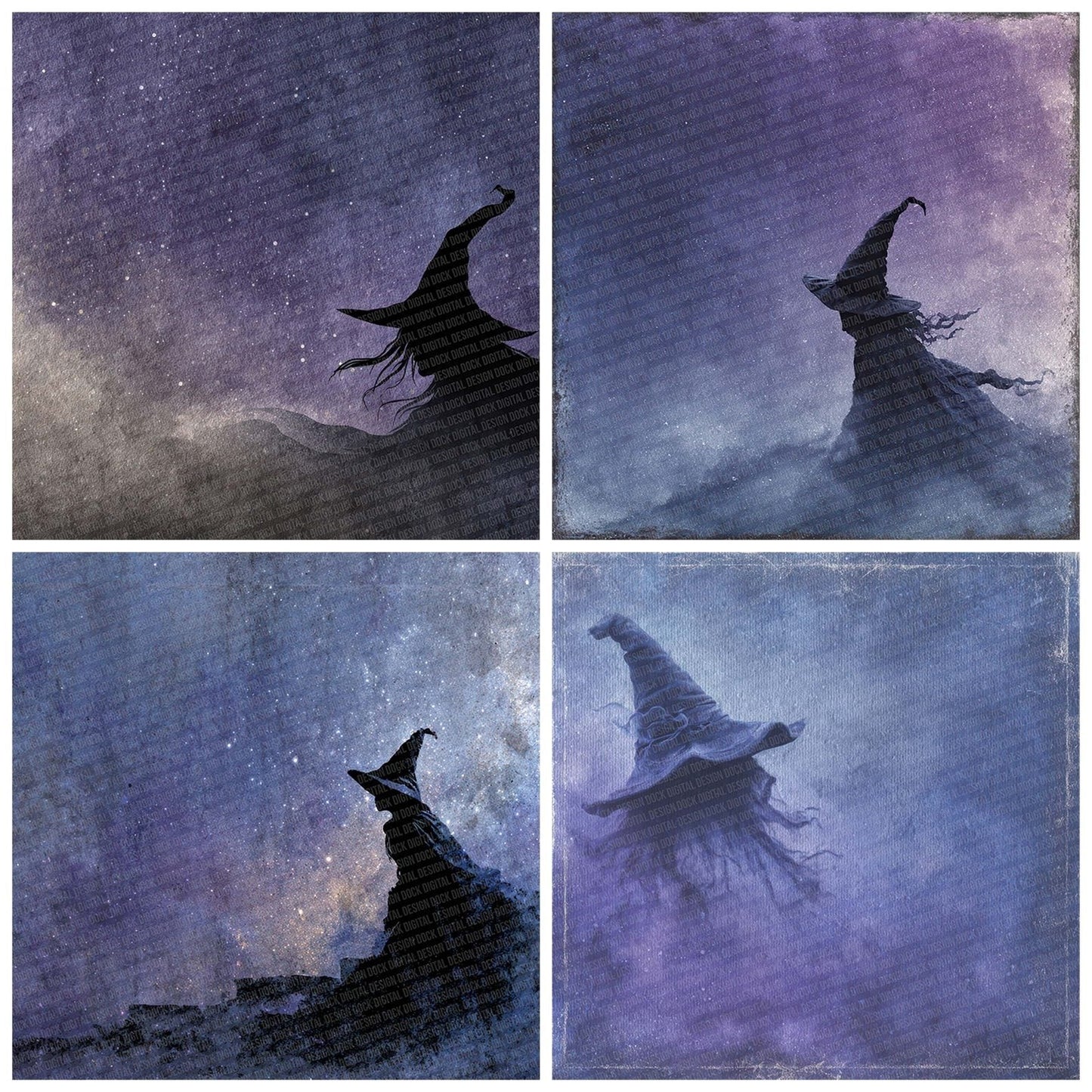 Halloween Witch Hat Fade Digital Paper Pack (DDD001988)