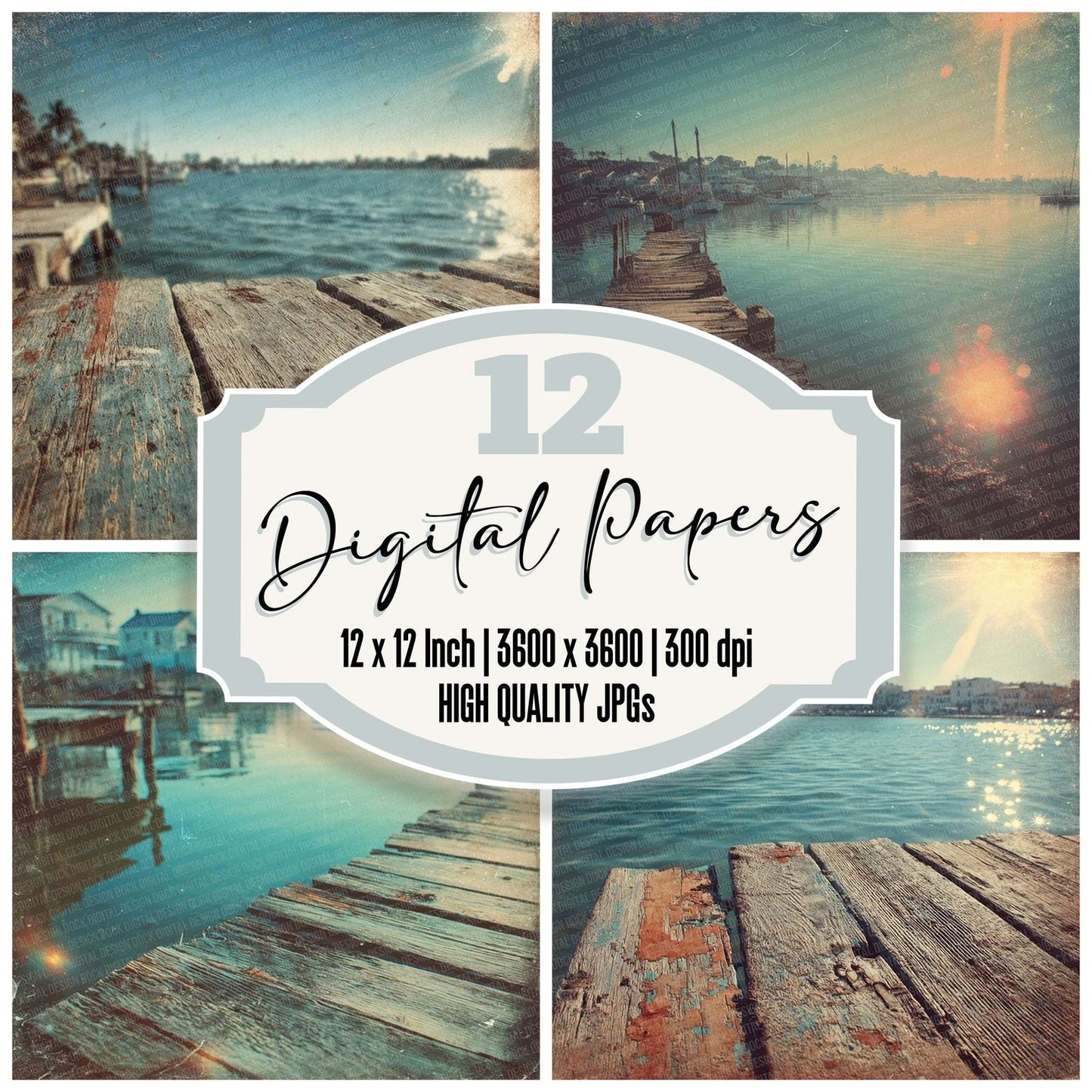 Harbor Light Streak Digital Paper Pack (DDD001992)