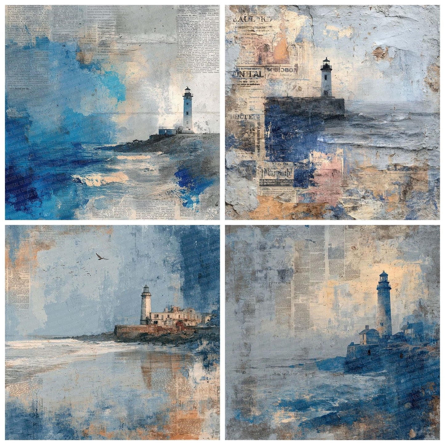 Harbor Poster Rip Digital Paper Pack (DDD001993)