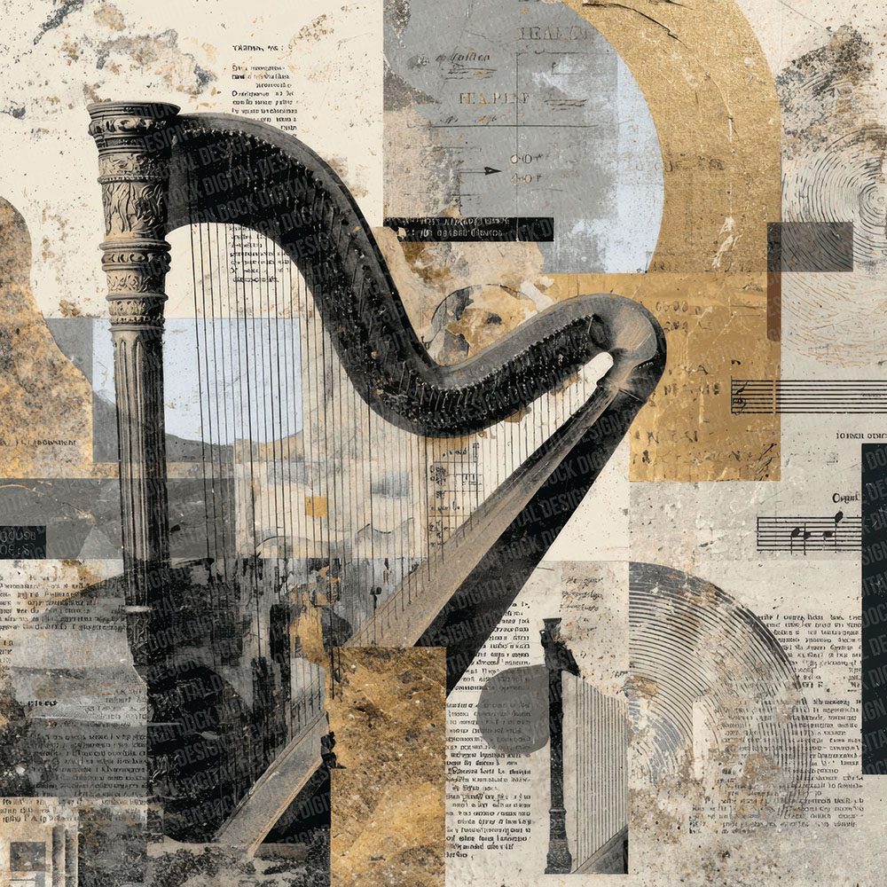 Harp String Moodboard Digital Paper Pack (DDD001995)