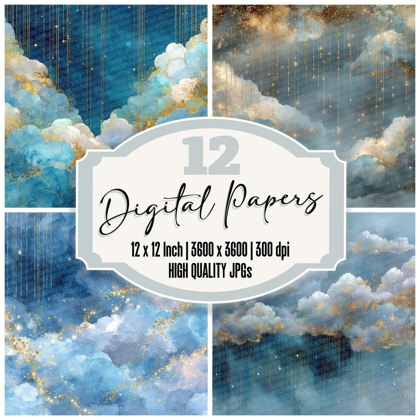 Heavenlight Script Fade Digital Paper Pack (DDD002005)