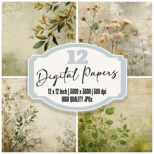 Herb Garden Notes Wash Digital Paper Pack (DDD002007)
