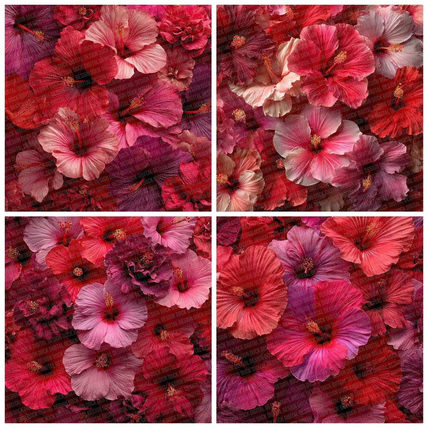 Hibiscus Overhead Fill Digital Paper Pack (DDD002014)