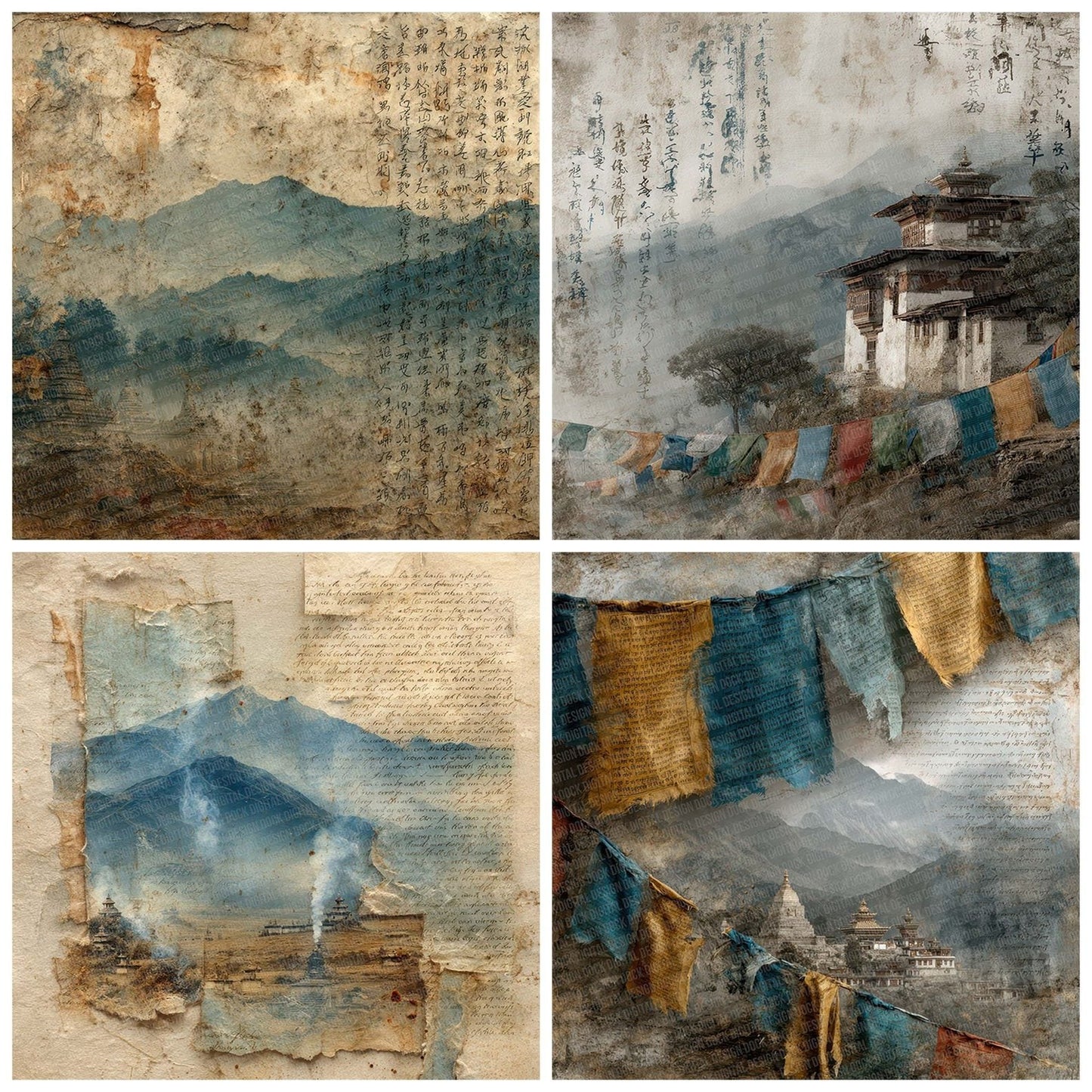 Himalayan Prayer Layers Digital Paper Pack (DDD002016)