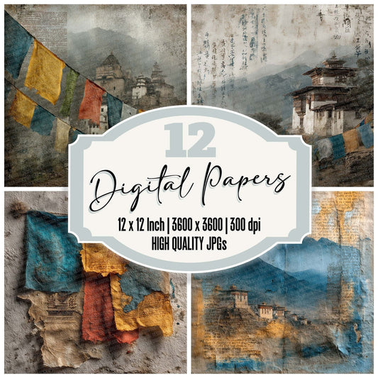 Himalayan Prayer Layers Digital Paper Pack (DDD002016)