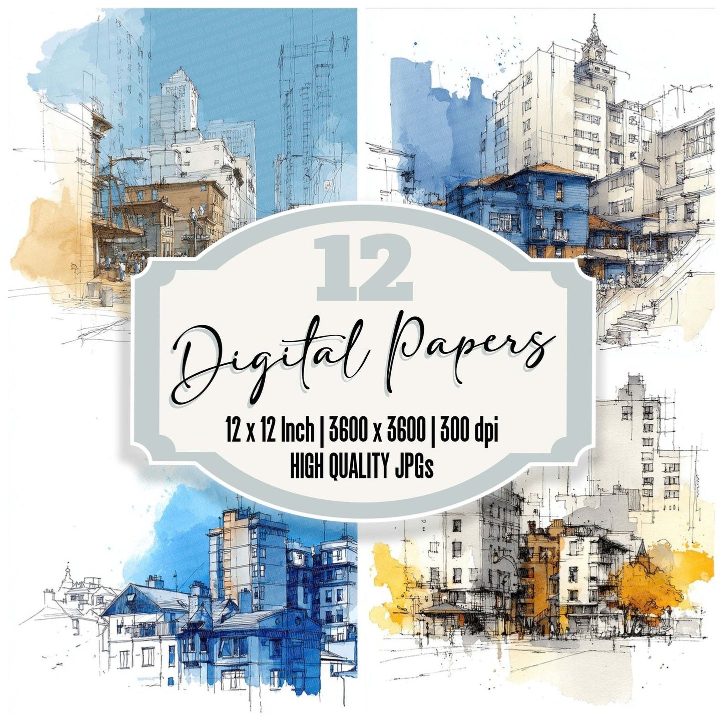 Holiday Travel Apartment Background Digital Paper Pack (DDD002024)