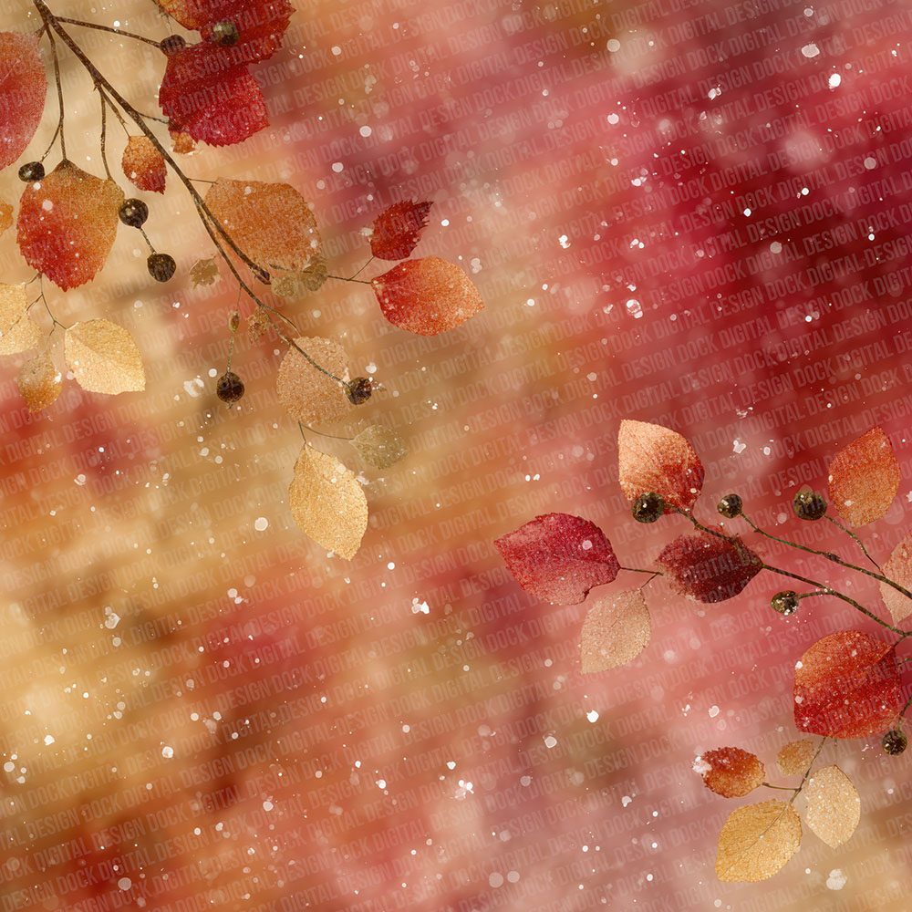 Holly Gold Christmas Background Digital Paper Pack (DDD002026)