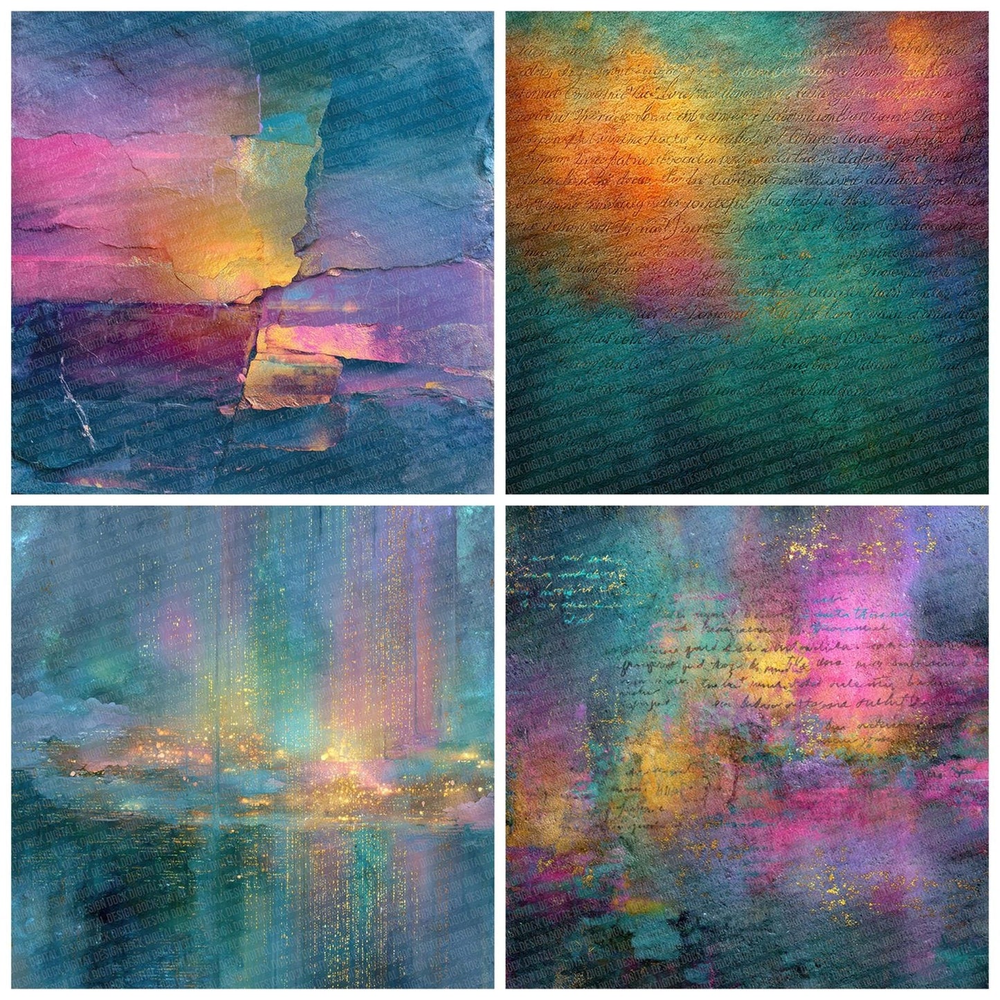 Holographic Fade Cyberpunk Digital Paper Pack (DDD007656)
