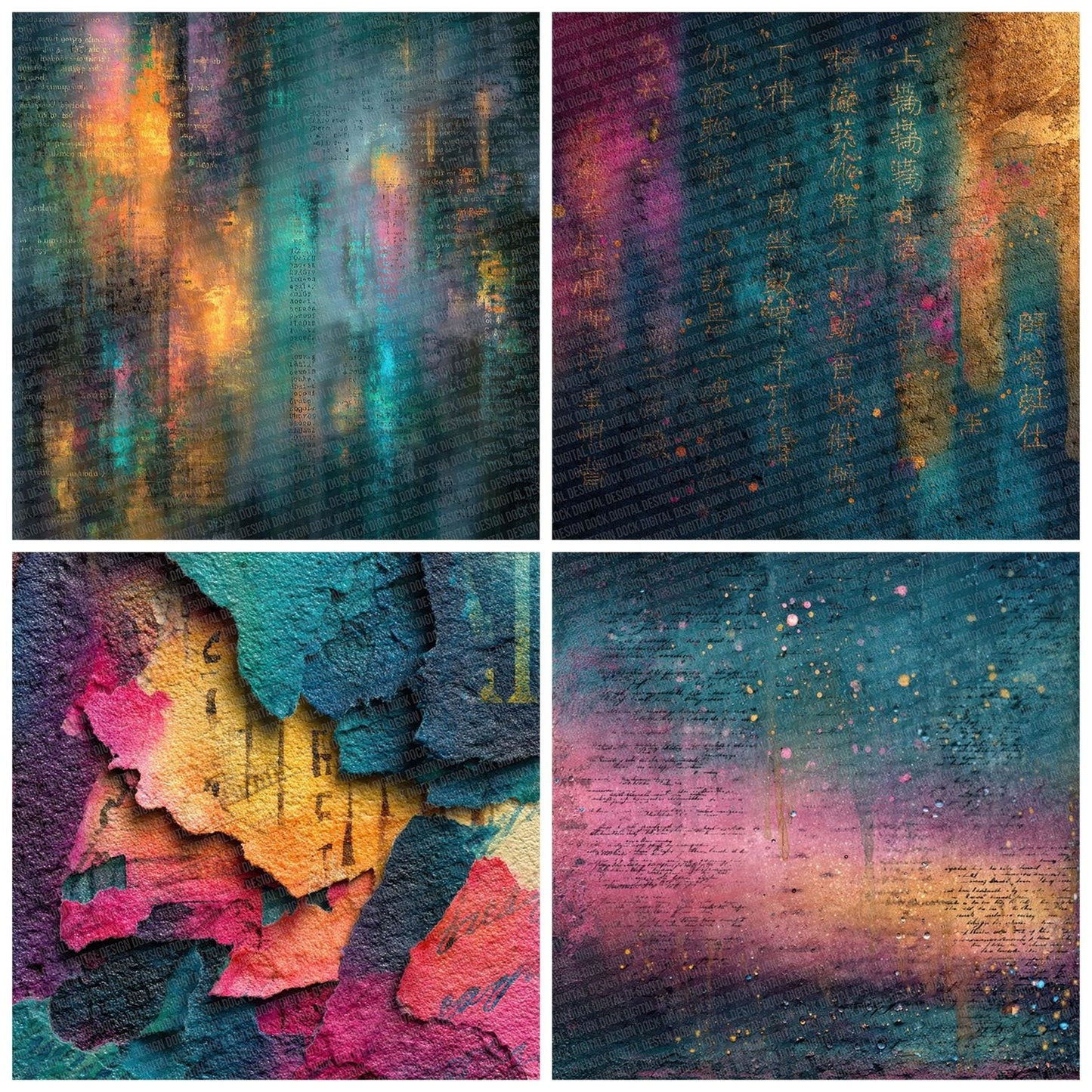 Holographic Fade Cyberpunk Digital Paper Pack (DDD007656)