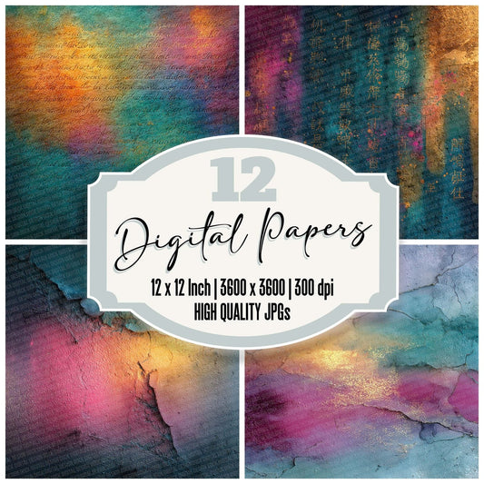 Holographic Fade Cyberpunk Digital Paper Pack (DDD007656)
