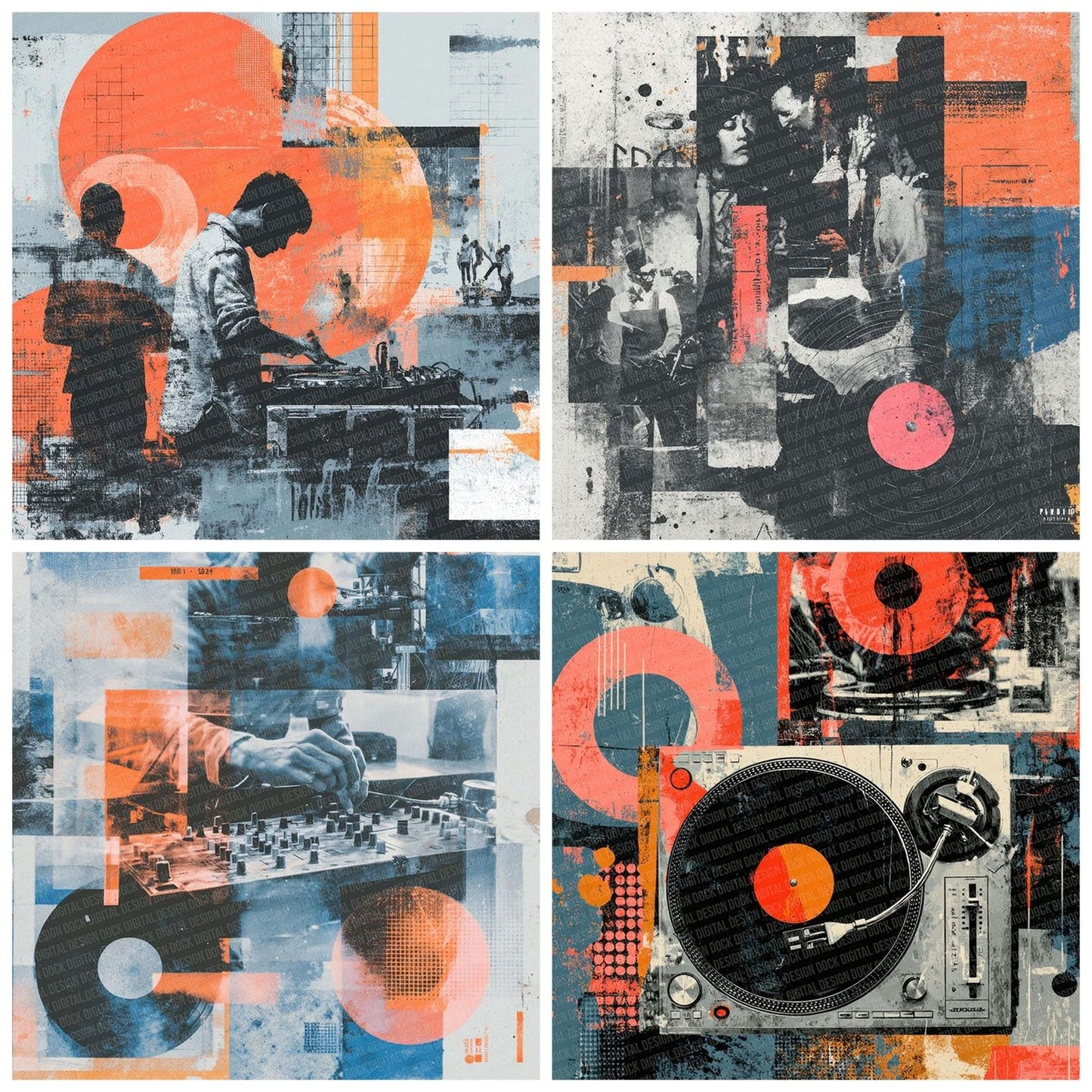 House Dance Moodboard Digital Paper Pack (DDD002039)