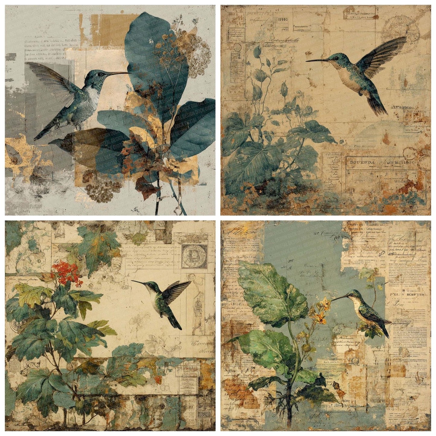 Hummingbird Botanical Astro Digital Paper Pack (DDD002040)