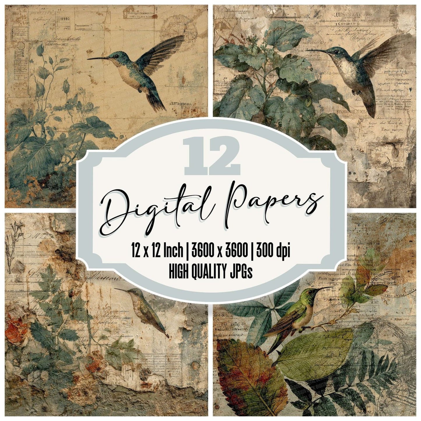 Hummingbird Botanical Astro Digital Paper Pack (DDD002040)