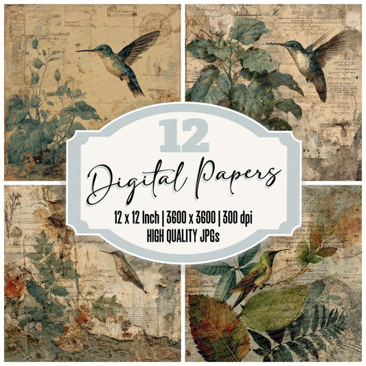 Hummingbird Botanical Astro Digital Paper Pack (DDD002040)