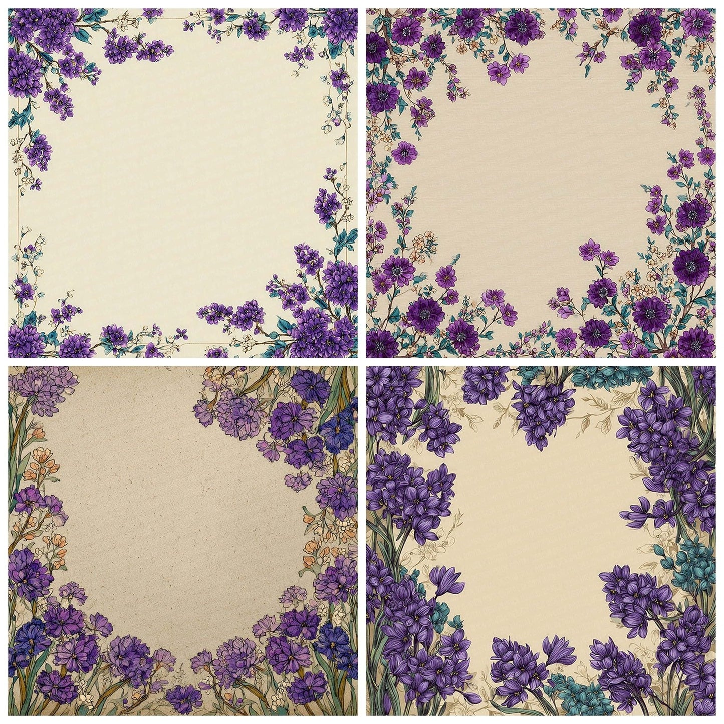 Hyacinth Nowruz Border Digital Paper Pack (DDD002046)