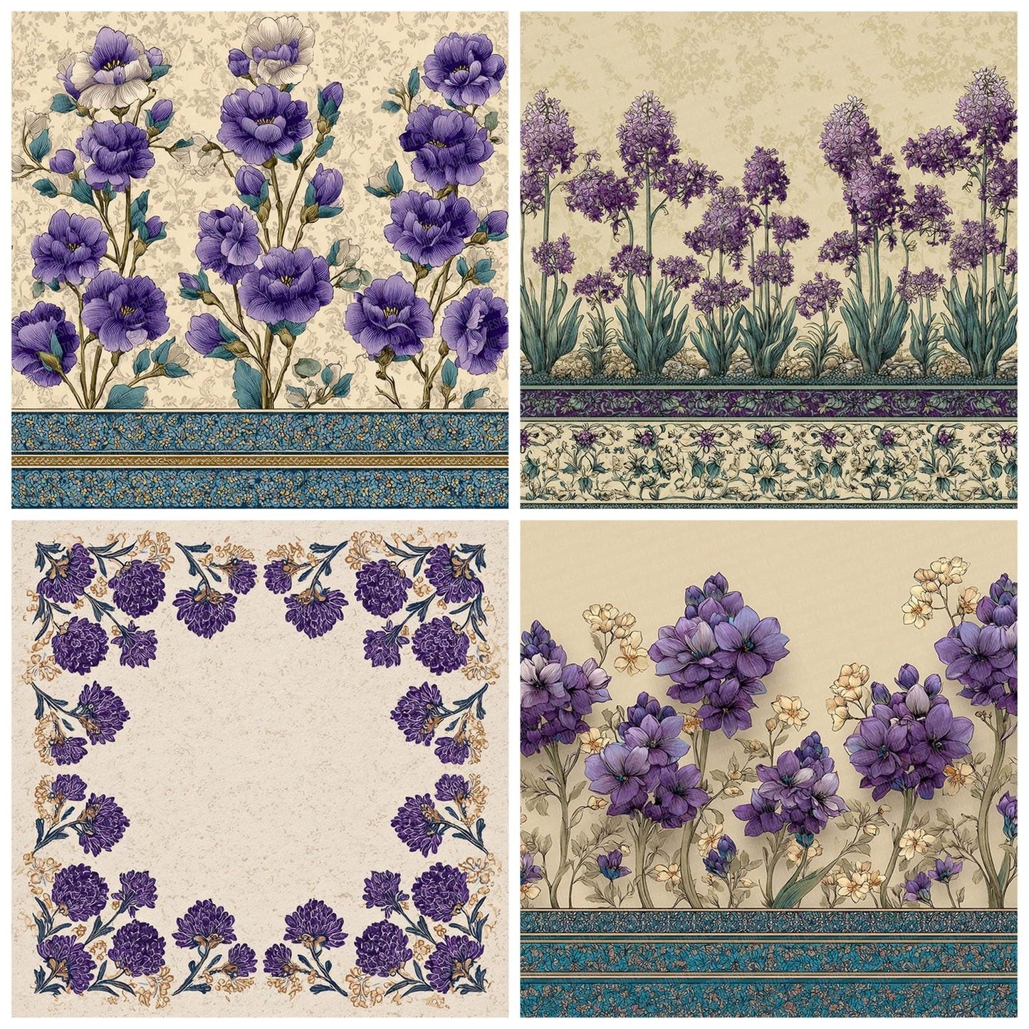 Hyacinth Nowruz Border Digital Paper Pack (DDD002046)