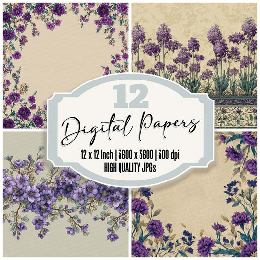 Hyacinth Nowruz Border Digital Paper Pack (DDD002046)