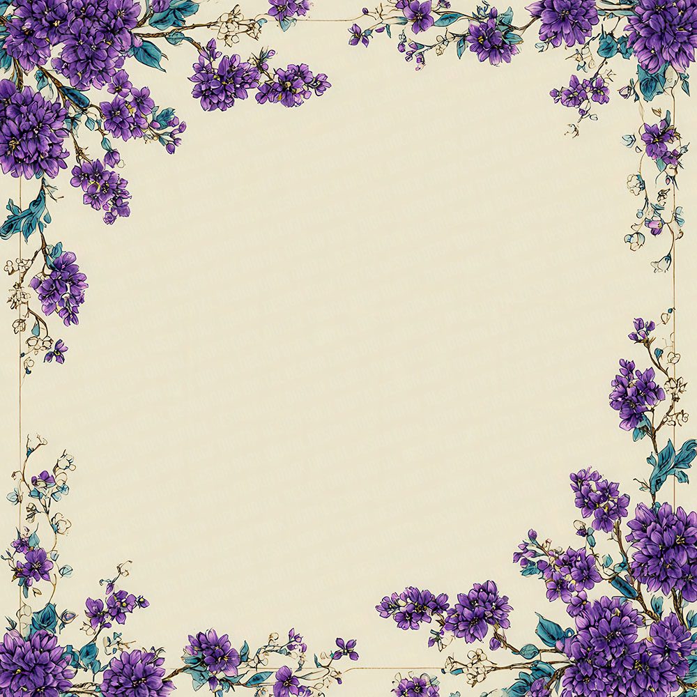 Hyacinth Nowruz Border Digital Paper Pack (DDD002046)