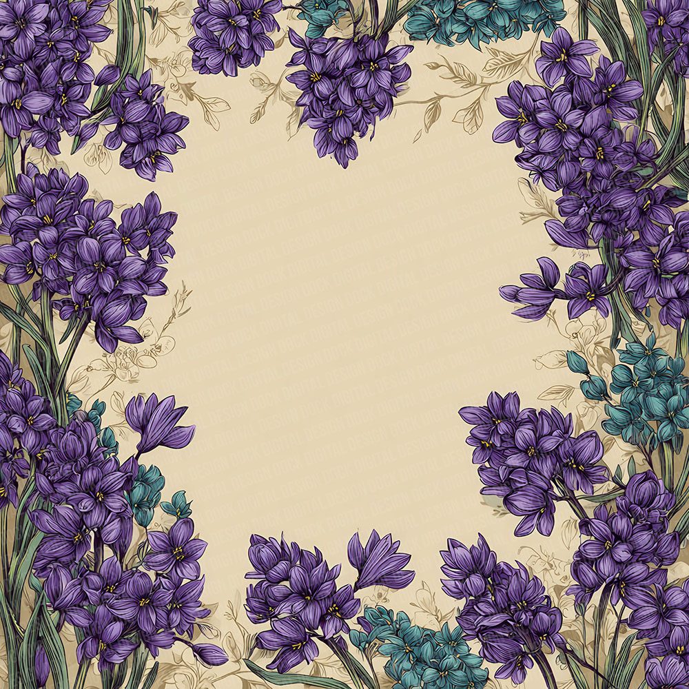 Hyacinth Nowruz Border Digital Paper Pack (DDD002046)