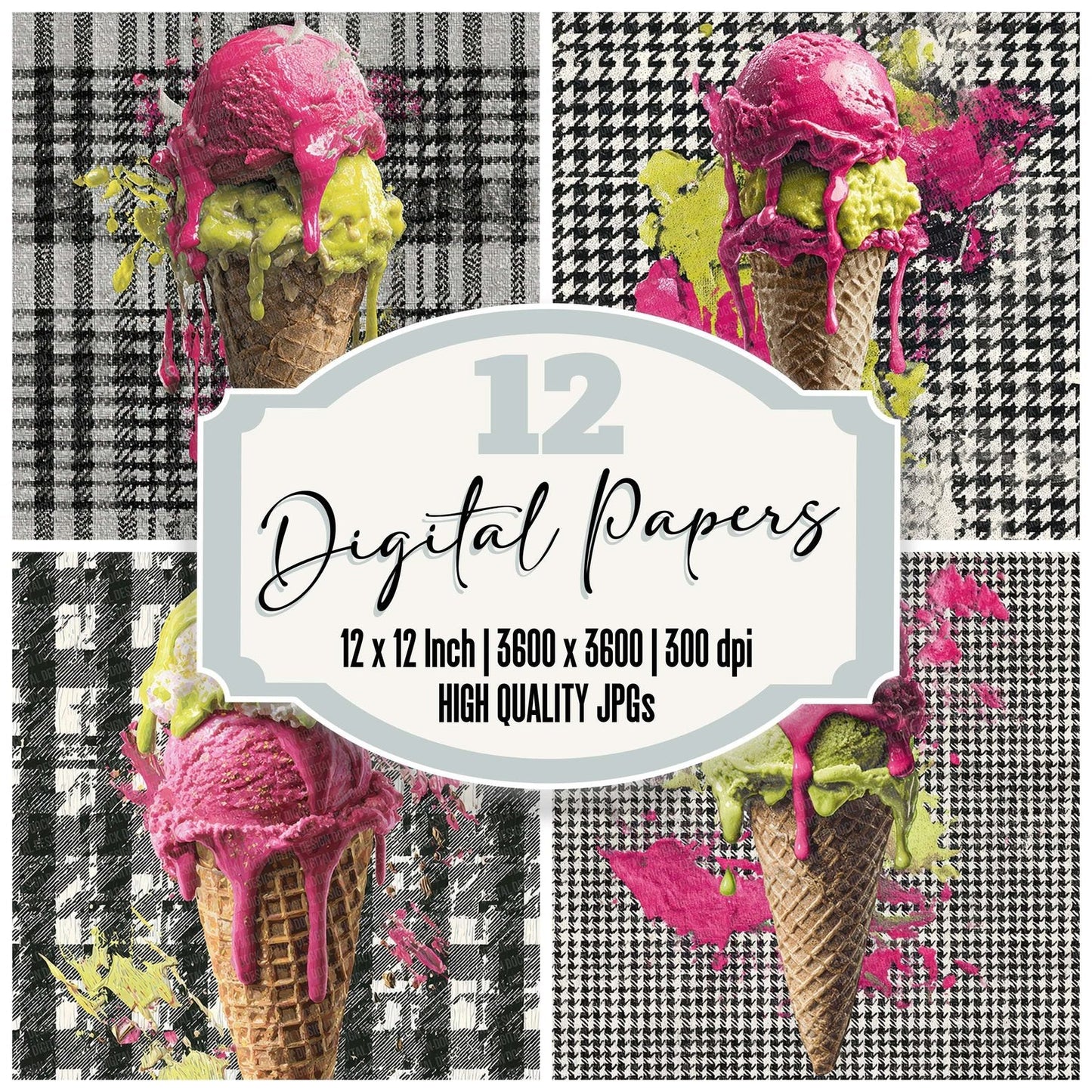 Ice Cream Hound Digital Paper Pack (DDD002049)