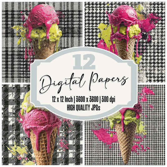 Ice Cream Hound Digital Paper Pack (DDD002049)